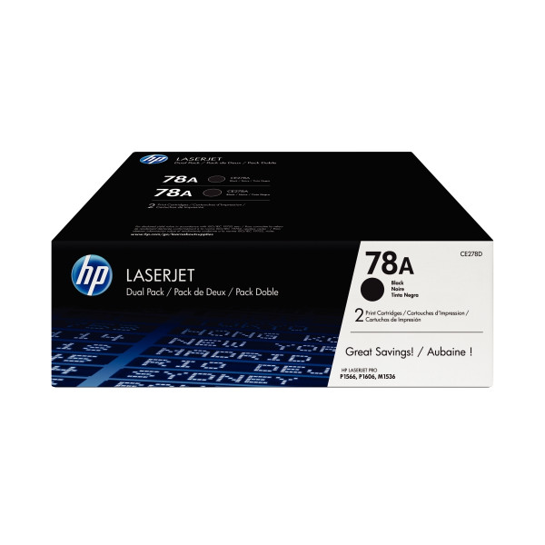 HP 78A pack de 2 cartouches laser noir authentique (CE278AD)