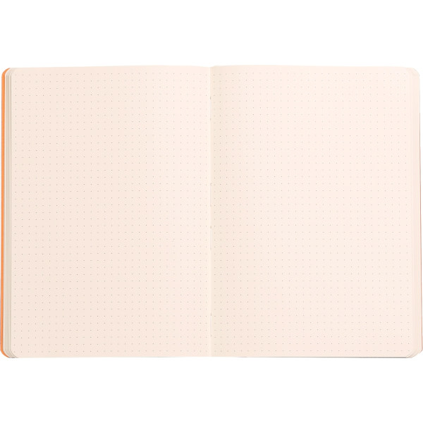 Carnet 160 pages RHODIARAMA format A5, dot (pointillés), couverture souple en simili cuir, bleu saph