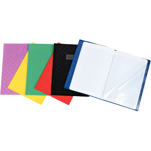 Paquet de 10 protège-cahiers avec rabats épaisseur 22/100ème 21 x 29,7 cm coloris rouge