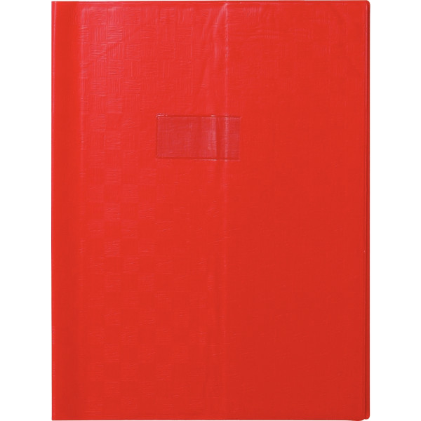 Paquet de 10 protège-cahiers avec rabats épaisseur 22/100ème 24 x 32 cm coloris rouge