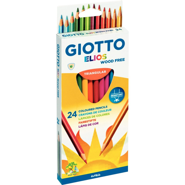 Étui de 24 crayons Elios Wood Free assortis