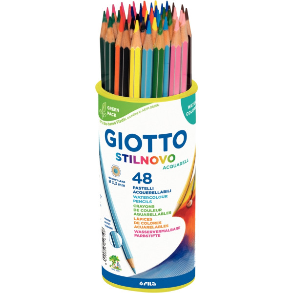 Pot de 48 crayons de couleur Stilnovo aquarellable assortis