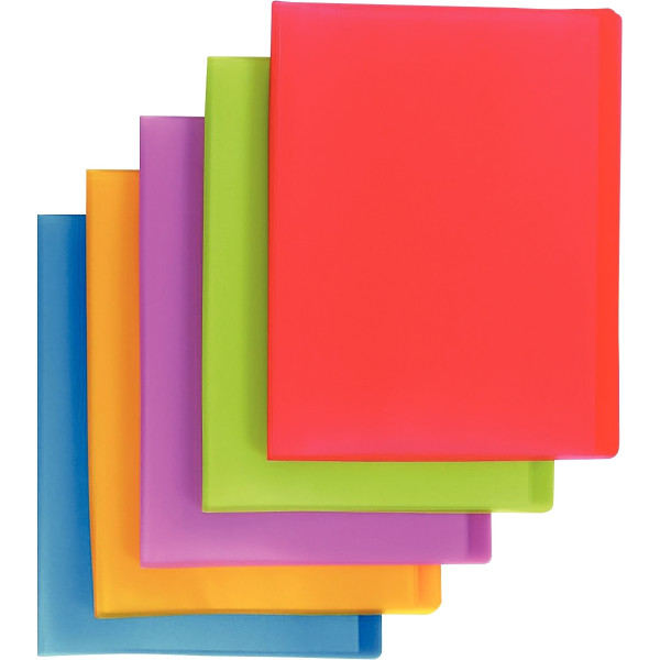Carton de 5 protège-documents COLOR FRESH 200 vues, coloris assortis