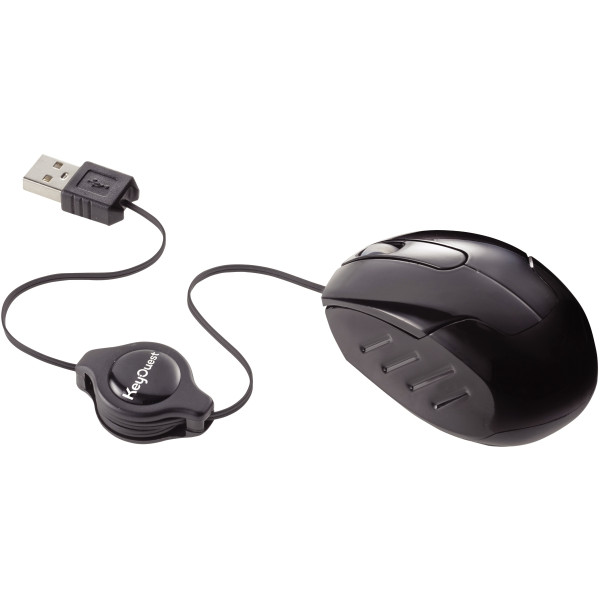Mini souris filaire rétractable USB KEYOUEST noir