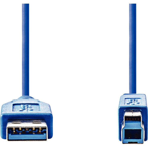 Cordon USB 3.2 type A vers type B bleu 2m