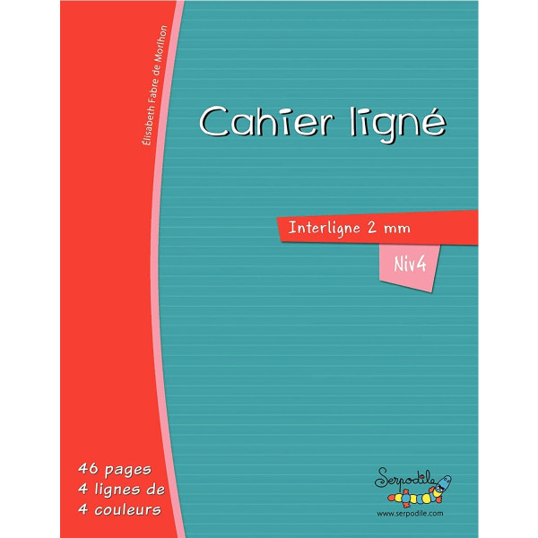Cahier DYS format A4, 46 pages interligne 2 mm