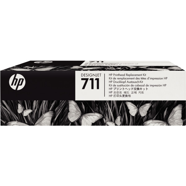 HP 711 kit de remplacement tête d'encre noire, cyan, magenta et jaune authentique (C1Q10A)