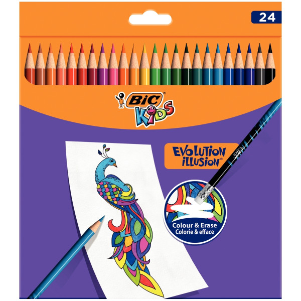 Étui de 24 crayons de couleur Illusion assortis
