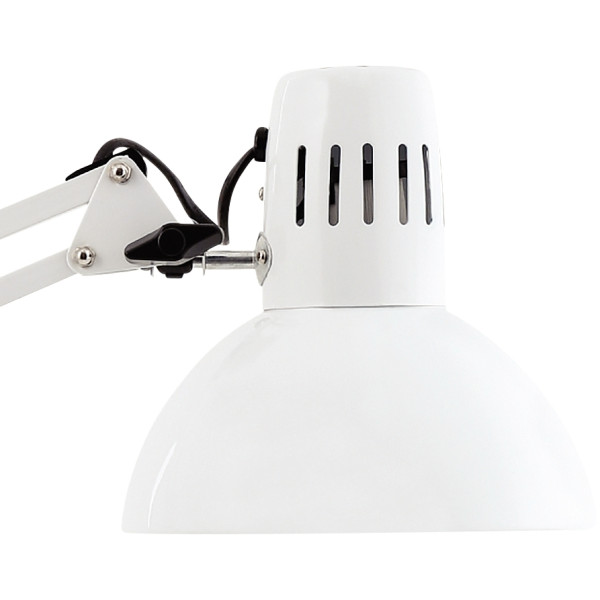 Lampe architecte avec pince de fixation standard blanc