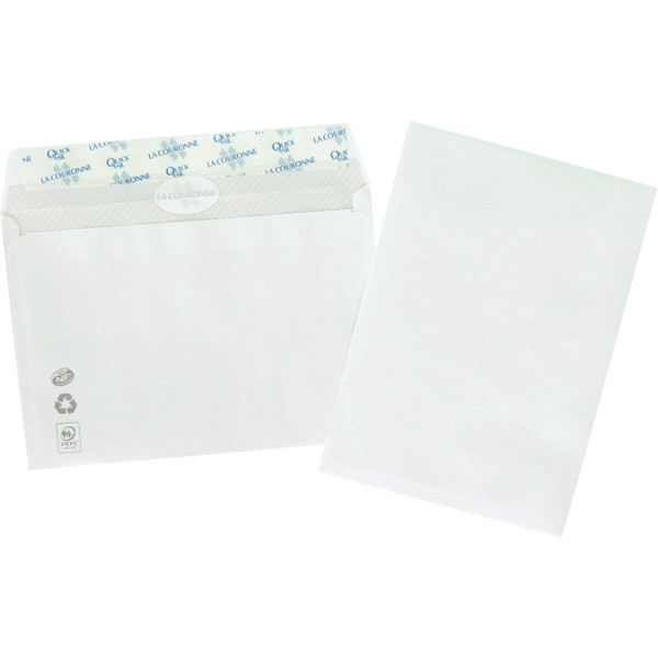 Paquet de 50 enveloppes blanches 114x162mm 80g bande siliconée