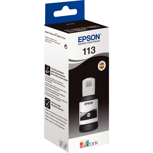 Epson 113 flacon d'encre noire authentique (T06B140)