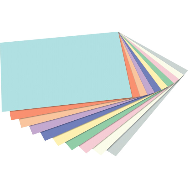 Paquet de 100 feuilles 130g format A4 10 couleurs pastels