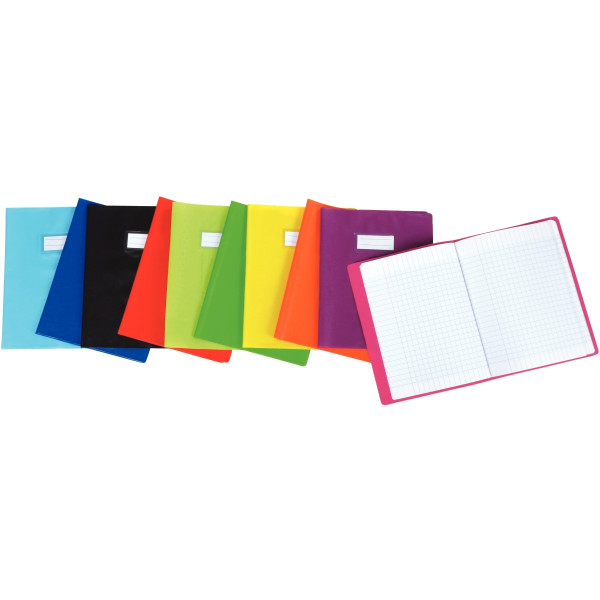 Paquet de 10 protèges-cahier épaisseur 21/100ème 17x22 cm PVC coloris rose