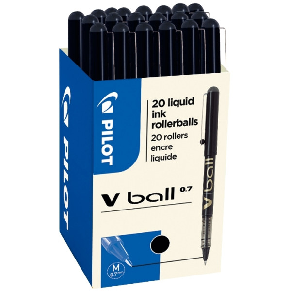 Pack de 20 rollers V-Ball 0,7mm noirs dont 4 offerts