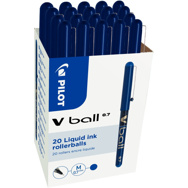 Pack de 20 rollers V-Ball 0,7mm bleus dont 4 offerts