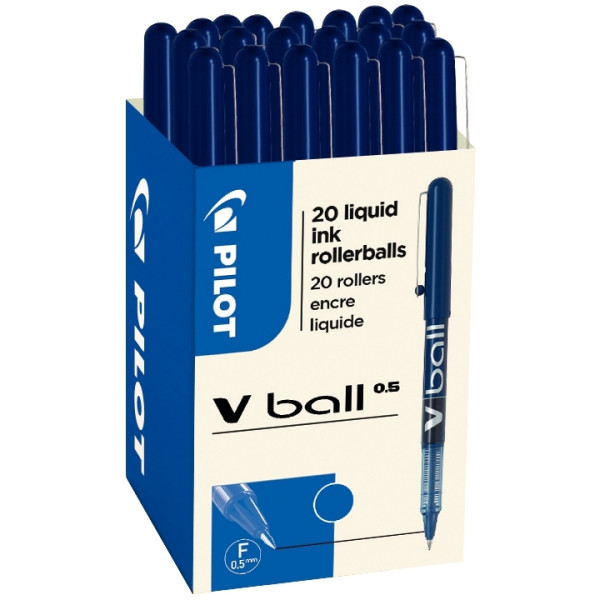 Pack de 20 rollers V-Ball 0,5mm bleus dont 4 gratuits