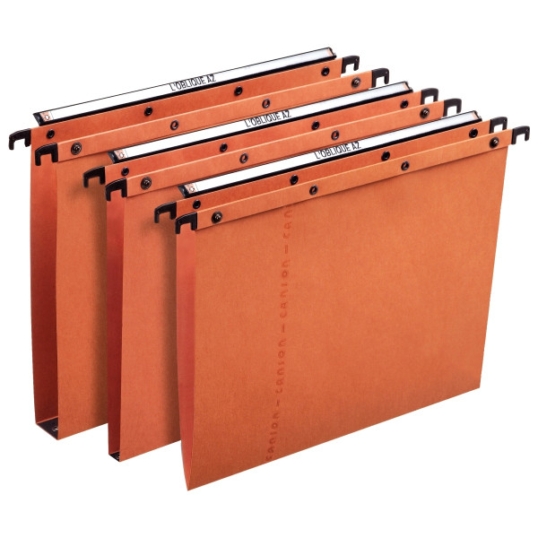 Paquet de 25 dossiers suspendus ULTIMATE en kraft 240g pour tiroir, dos 15 mm, orange