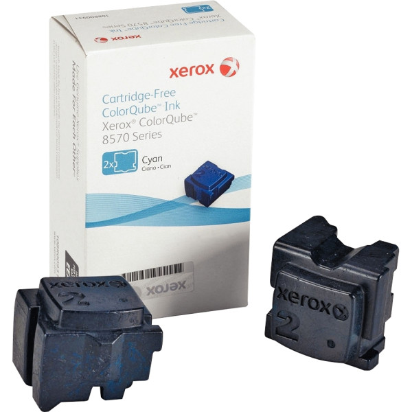Xerox 108R00931 pack de 2 bâtonnets d'encre solide cyan  authentique