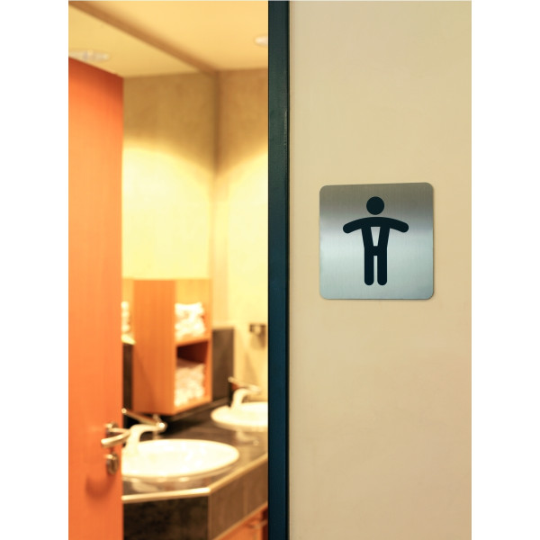 Plaque de signalisation imprimée toilettes pour hommes