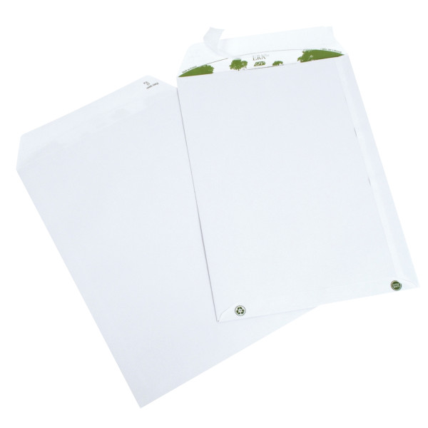 Boîte de 250 pochettes blanches C4 229x324 90g/m² recycé GREEN