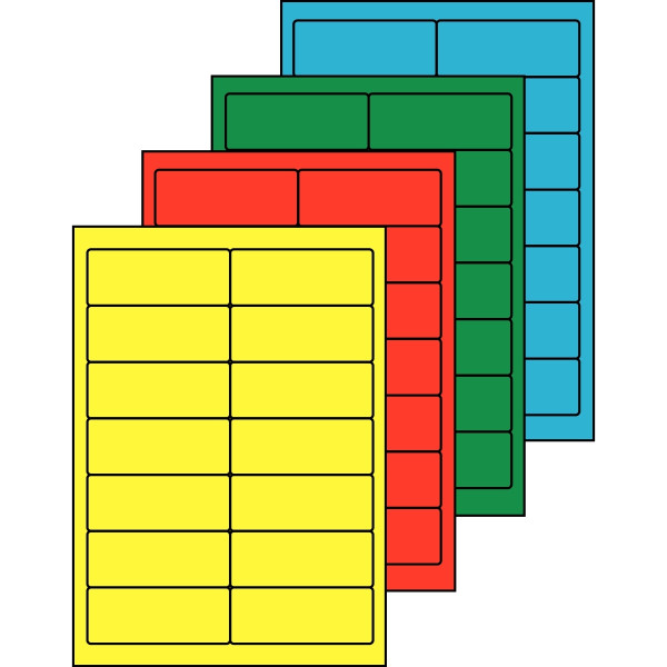 Boîte de 1400 étiquettes couleur 38.1x99mm  coloris rouge