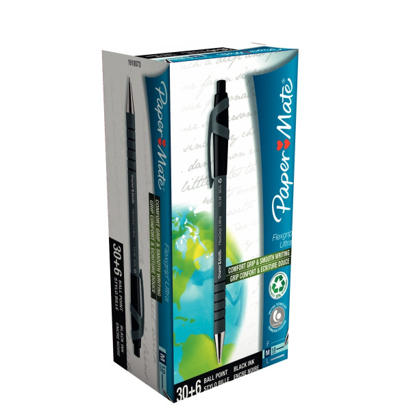 Pack de 36 stylos Flexgrip Ultra noirs dont 6 gratuits