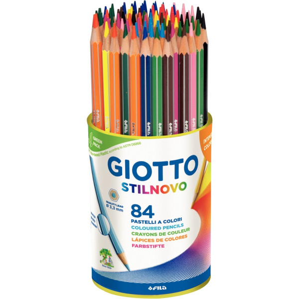 Pot de 84 crayons de couleur Stilnovo assortis