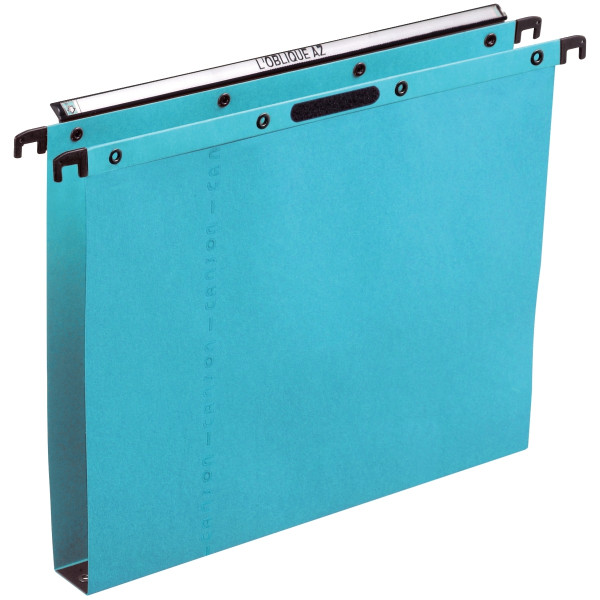 Paquet de 25 dossiers suspendus pour tiroir Velcro Ultimate H dos fond 30 mm bleu