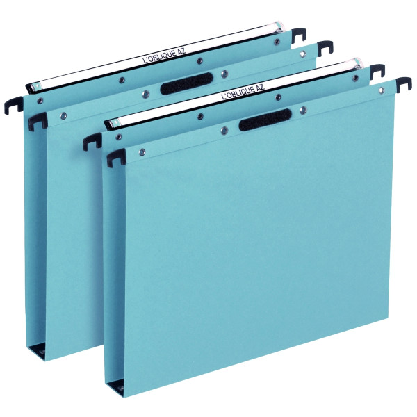 Paquet de 25 dossiers suspendus pour tiroir Velcro Ultimate H dos fond 30 mm bleu