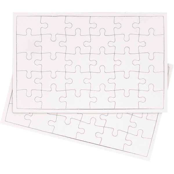 Lot de 10 puzzles blancs 30 pièces à décorer