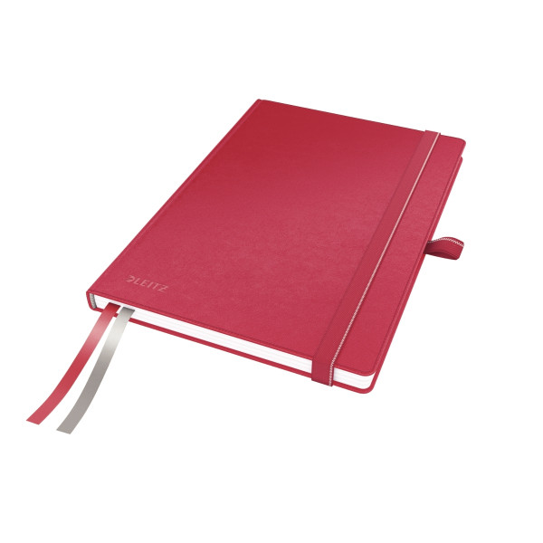 Cahier broché 160 pages LEITZ, format A5, ligné 100g, rouge
