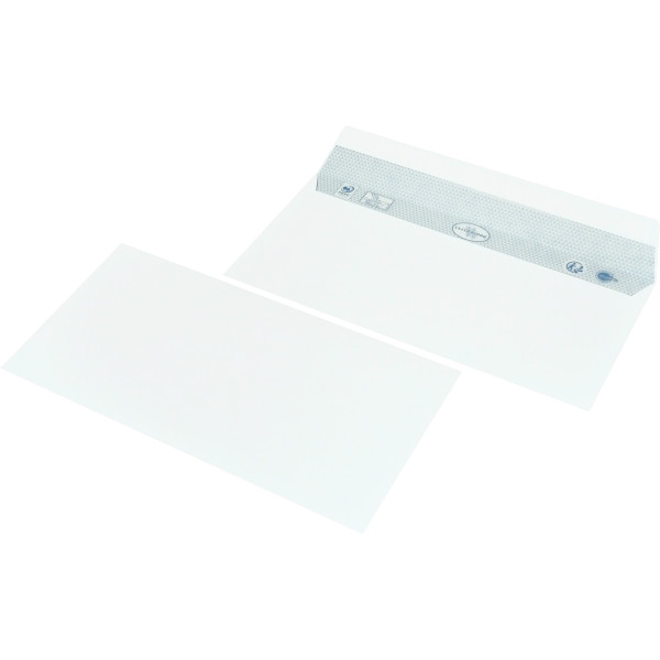 Boite de 500 enveloppes blanches velin 110x220mm 90g bande siliconée