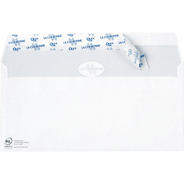 Boîte de 500 enveloppes blanches DL 110x220 90g/m²