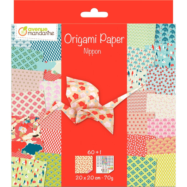 Pochette de 60 feuilles origami format  20 x 20 cm nippon