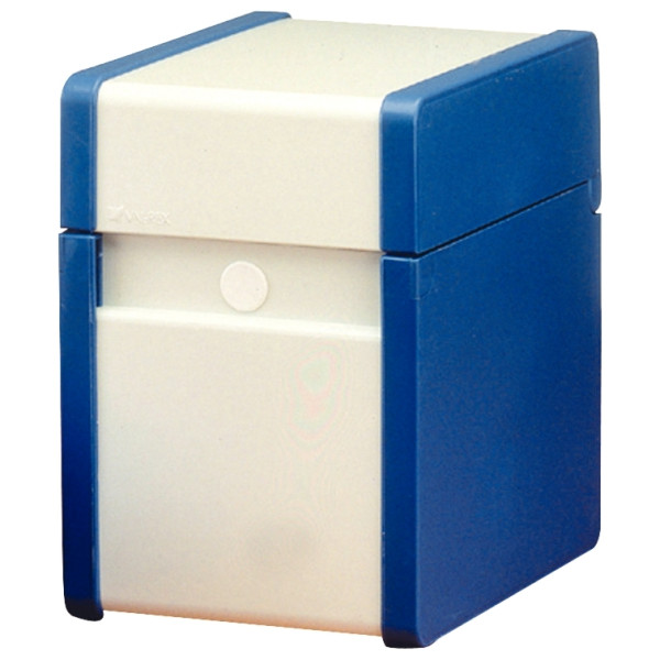 Boîte à fiche Plastique / métal format 210x148 bleue et blanche