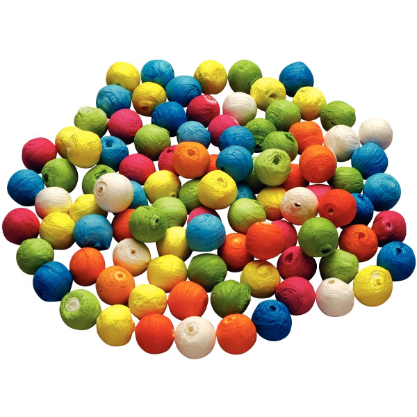 Sachet de 100 boules cellulose colorées, diamètre 18 mm