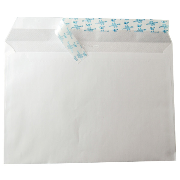 Boîte de 250 enveloppes blanches C4 229x324 90g/m² bande de protection
