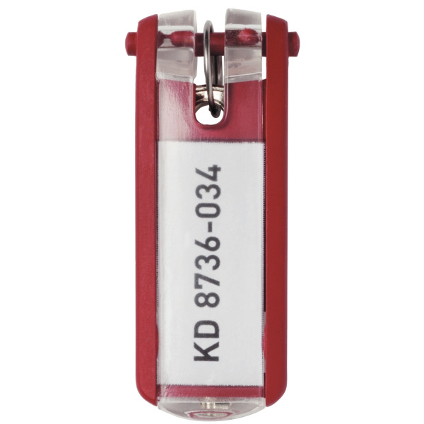 Sachet de 6 portes-clés avec étiquettes KEYCLIP rouge