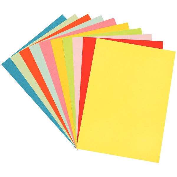 Paquet de 100 feuilles de papier couleur 160g format 24x32cm assortis