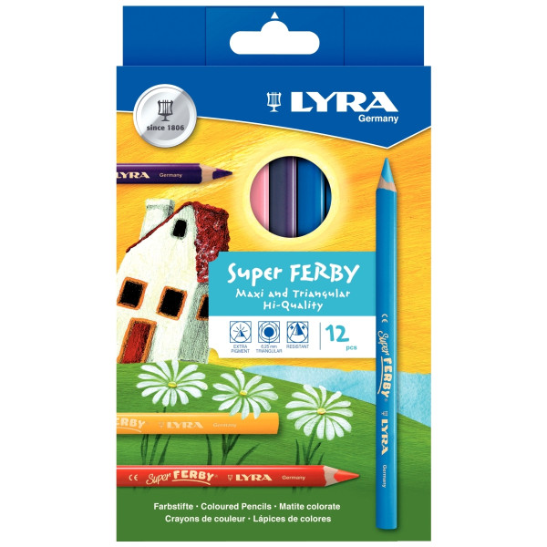 Étui de 12 crayons de couleur Super Ferby assortis
