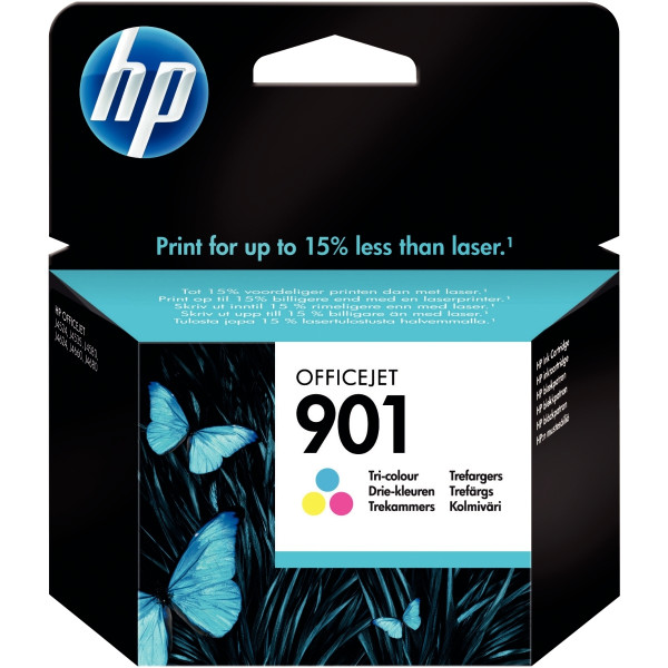 HP 901 cartouche d'encre trois couleurs authentique (CC656AE)