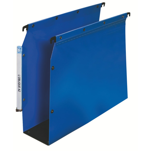 Paquet de 10 dossiers suspendus en polypropylène opaque 5/10ème pour armoire, dos 50 mm, bleu