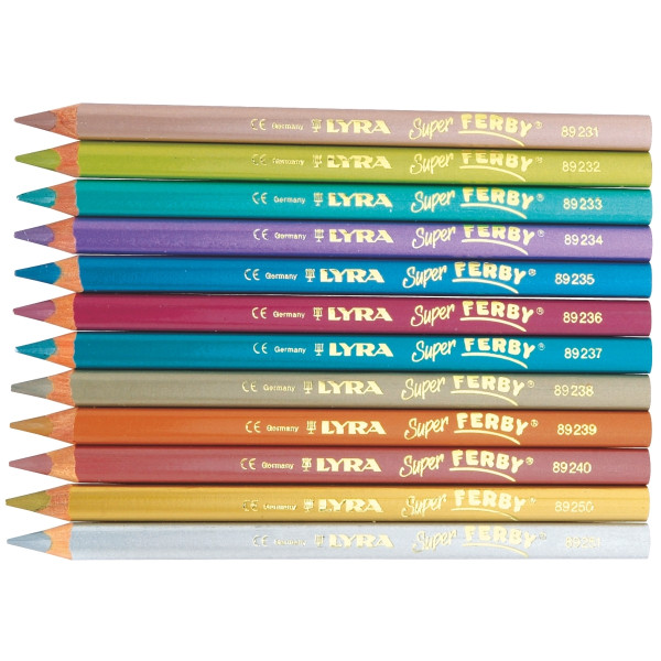 Étui de 12 crayons de couleur Super Ferby métalliques