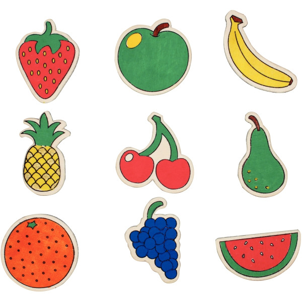 Lot de 9 magnets fruits à décorer