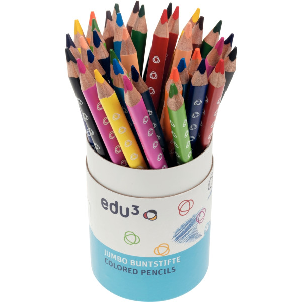 Pot de 36 crayons de couleur jumbo triangulaire assortis