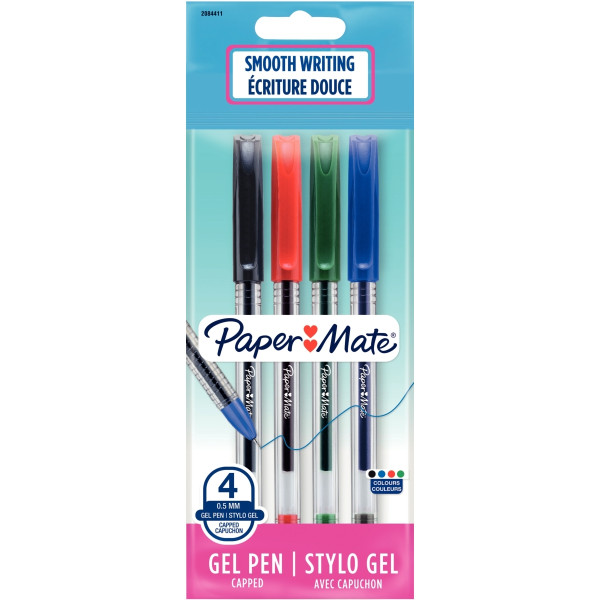 Blister de 4 stylos gel assortis