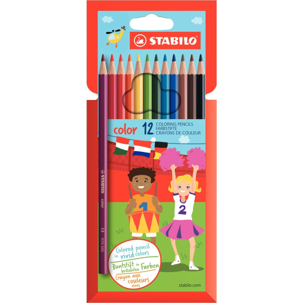 Blister de 12 crayons de couleur Color assortis