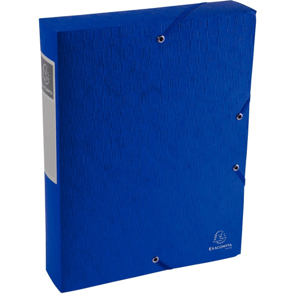 Boite de classement en carte lustrée SCOTTEN dos 6 cm, bleu