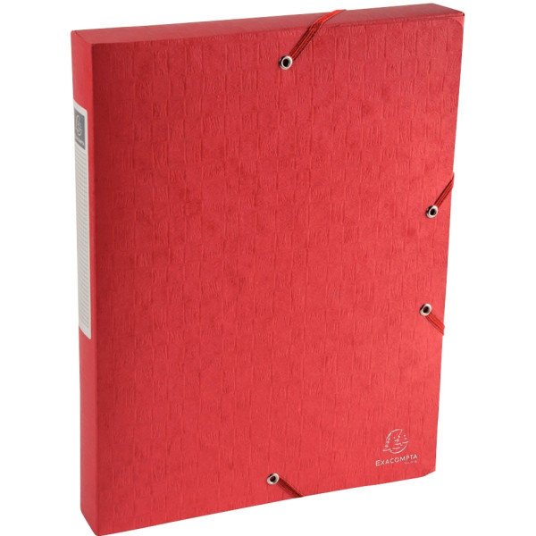 Boite de classement en carte lustrée SCOTTEN dos 4 cm, rouge