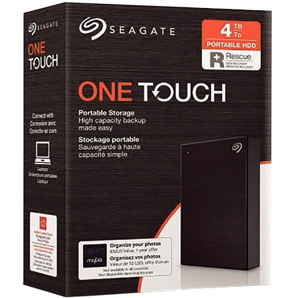 Disque dur externe portable Seagate One Touch 4 To noir